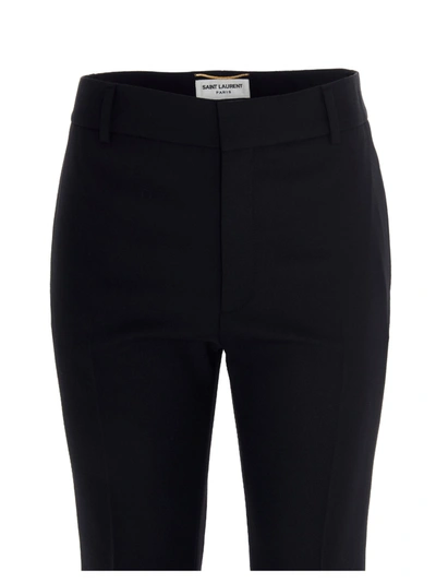 Shop Saint Laurent Wool Trousers Pants Black