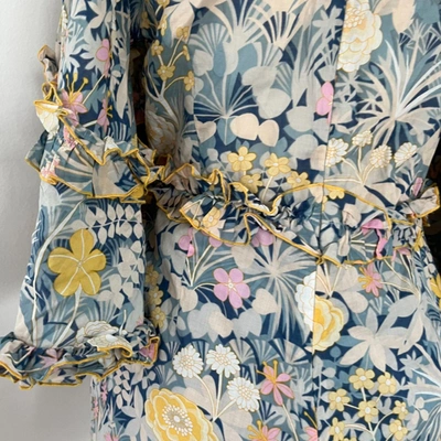 Pre-owned Alice Mccall Blue & Yellow Floral Printed Playsuit