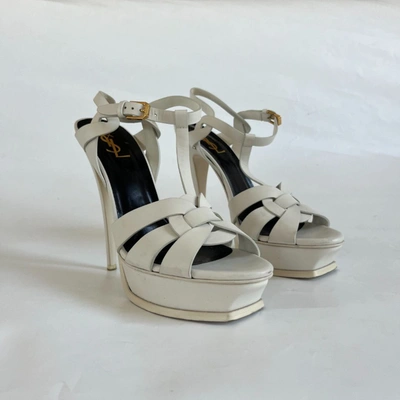 Pre-owned Saint Laurent Tribute T-strap Platform Sandals, 41