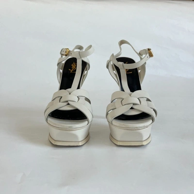 Pre-owned Saint Laurent Tribute T-strap Platform Sandals, 41