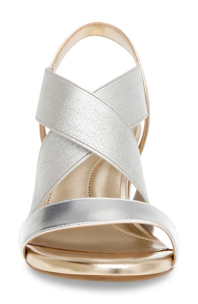 Shop Anne Klein Ryles Slingback Sandal In Silver/ Gold