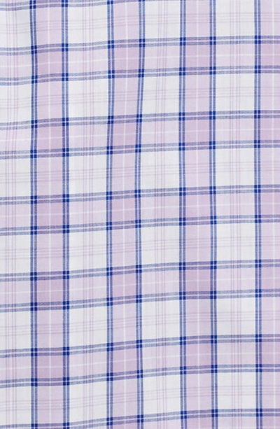 Shop Tallia Kids' Plaid Long Sleeve Button-up Shirt In Purple/ Navy