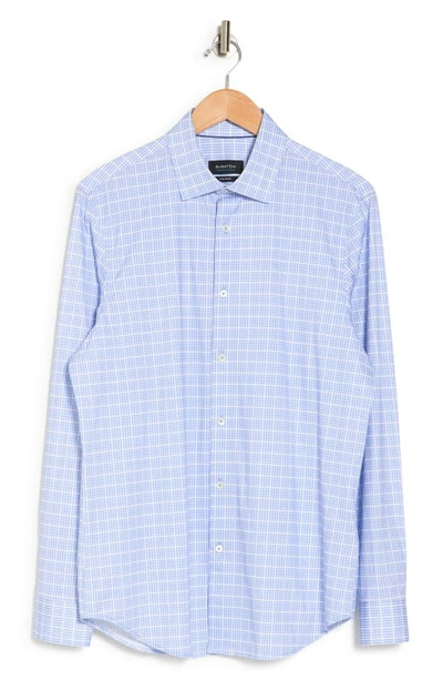 Shop Bugatchi Plaid Cotton 4-way Stretch Button-down Shirt In Sky