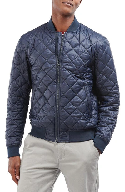 Barbour Liddesdale Quilted Bomber Jacket In Navy