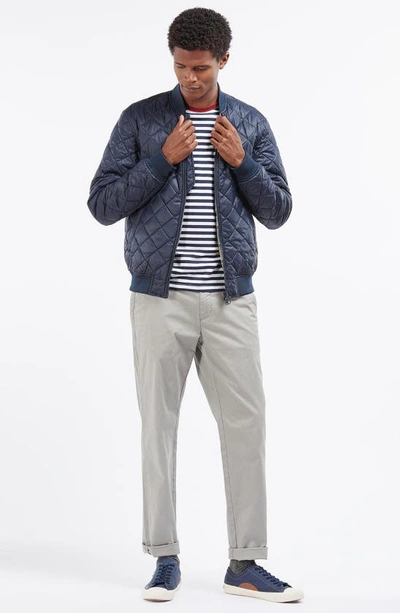 Barbour Liddesdale Quilted Bomber Jacket In Navy