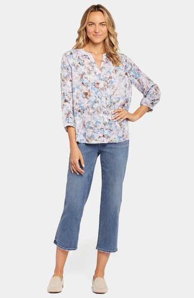 Shop Nydj High-low Crepe Blouse In Becca Bouquet