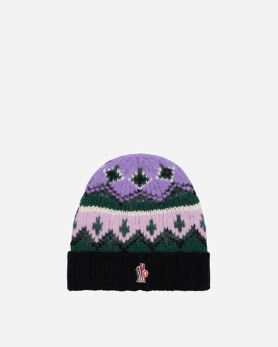 Shop Moncler Jacquard Wool And Alpaca Beanie Black In Multicolor