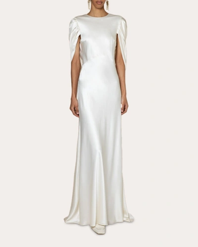 Shop Roksanda Women's Oriana Draped Silk Gown In White