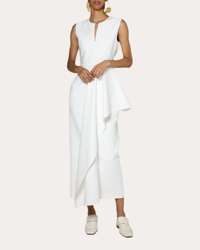 Shop Roksanda Women's Raya Drape Dress In White