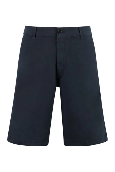 Shop Aspesi Cotton Bermuda Shorts In Blue