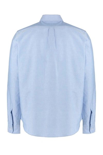 Shop Aspesi Cotton Poplin Shirt In Blue
