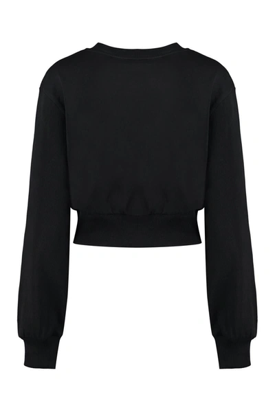 Shop Dolce & Gabbana Logo Detail Cotton Sweatshirt In Black