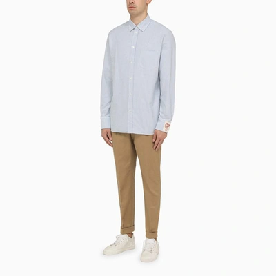 Shop Golden Goose Deluxe Brand And Blue Striped Shirt In White