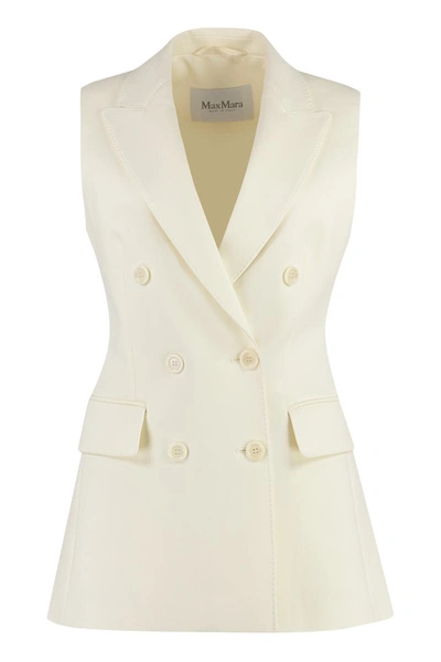 Shop Max Mara Pallida Wool Vest In Ivory