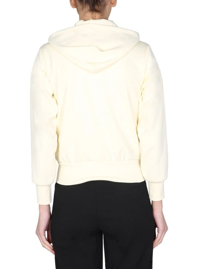 Shop Comme Des Garçons Play Sweatshirt With Logo Patch In Ivory