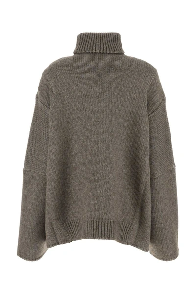 The Row Erci Oversized Alpaca And Silk-blend Turtleneck Sweater In Grey