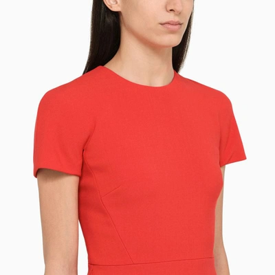 Shop Victoria Beckham Midi Sheath Dress In Red