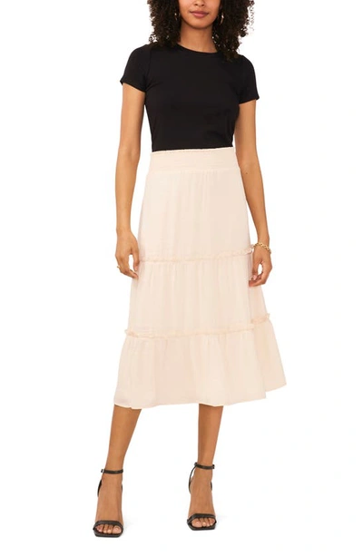 Shop Vince Camuto Smocked Waist Tiered Skirt In Tapioca