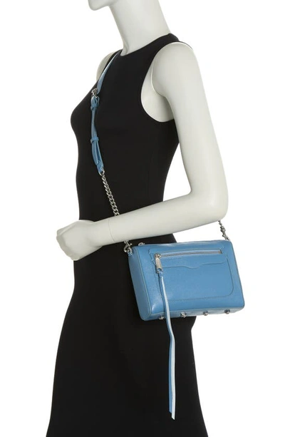 Shop Rebecca Minkoff Avery Leather Crossbody Bag In Cement Blue