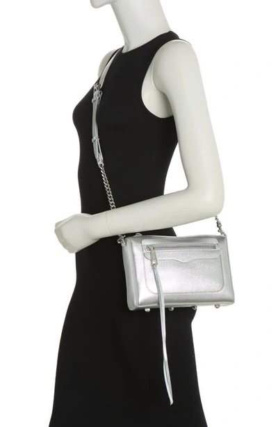 Shop Rebecca Minkoff Avery Leather Crossbody Bag In Silver