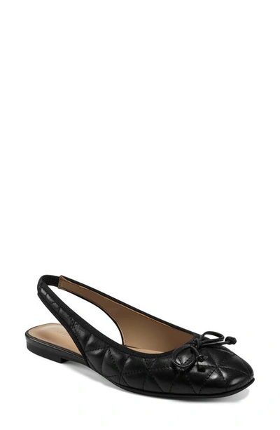 Shop Aerosoles Catarina Quilted Slingback Flat In Black Quilted Leather