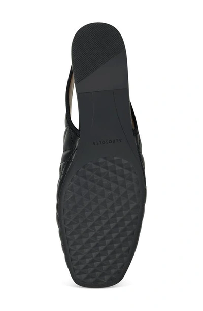 Shop Aerosoles Catarina Quilted Slingback Flat In Black Quilted Leather