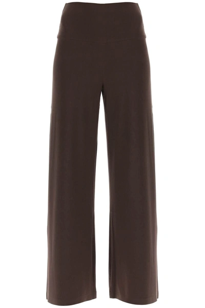 Shop Norma Kamali Straight Jersey Pants In Brown