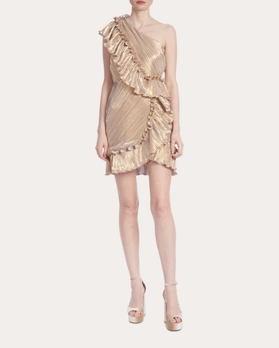 Shop One33 Social Women's Mercer Metallic Ruffle Mini Dress In Gold