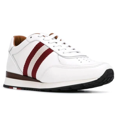 Shop Bally Aston Men's 6205287 White Leather Sneakers