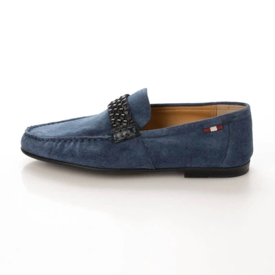 Shop Bally Crusader Men's 6231442 Blue Suede Loafers