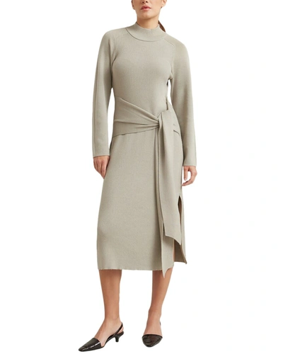 Shop Modern Citizen Celine Drop Waist Tie Dress In Grey