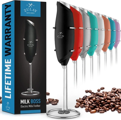 Zulay Kitchen Premium One-touch Milk Frother For Coffee In Black