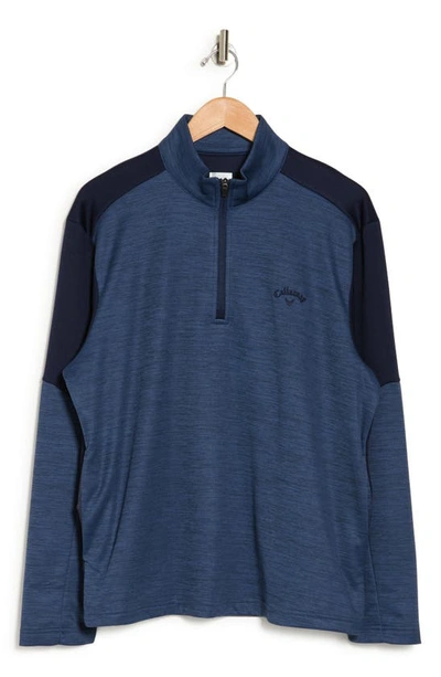 Shop Callaway Golf Smu Tech Fleece Quarter-zip Pullover In Peacoat Heather