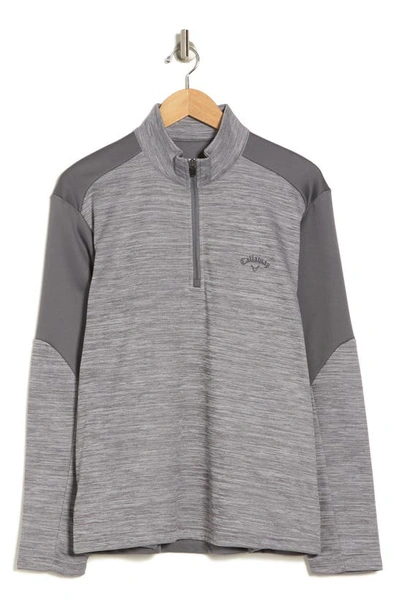 Shop Callaway Golf ® Smu Tech Fleece Quarter-zip Pullover In Quiet Shade Htr