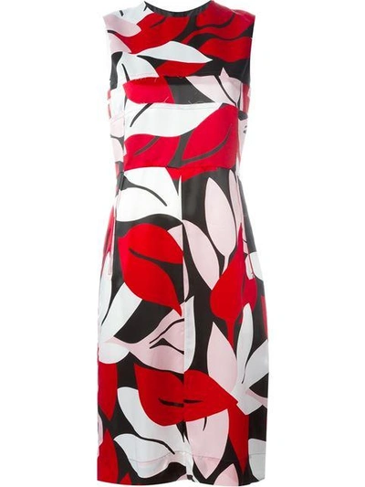 Shop Marni Floral Print Dress In Multicolour