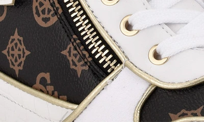Shop Guess Fiora Wedge Sneaker In Medium Brown