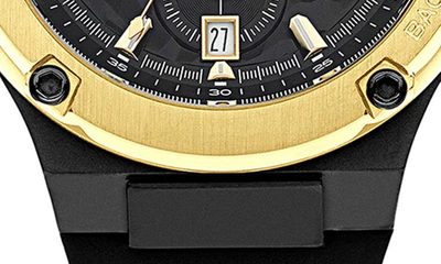 Shop Cerruti 1881 Lucardo Three Hand Quartz Silicone Watch, 44mm In Black