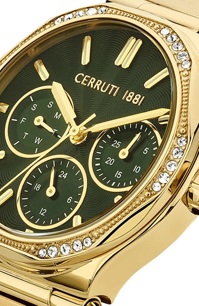 Shop Cerruti 1881 Rendinara Swarovski Crystal Embellished Bracelet Watch, 34mm In Gold