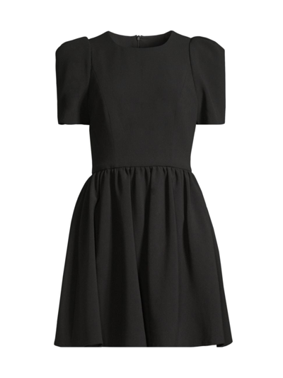 Shop Black Halo Women's Chadwick Puff-sleeve Minidress In Black