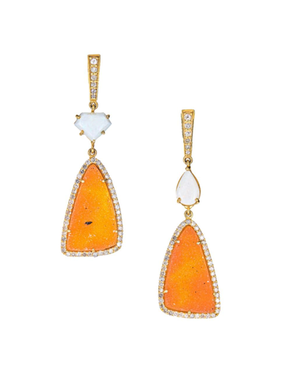 Shop Atlas Fine Women's 14k-gold-plated & Multi-gemstone Drop Earrings