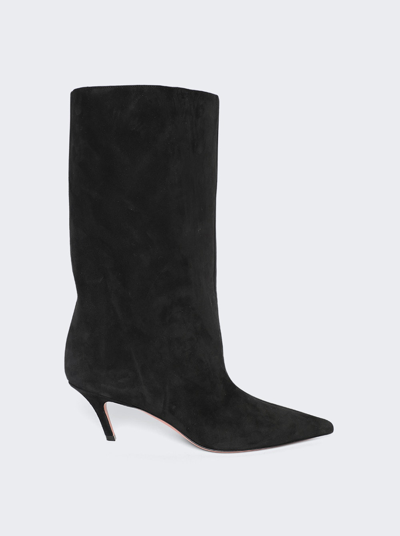 Shop Amina Muaddi Fiona Boot 60 In Black