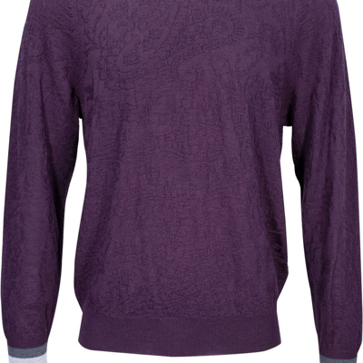 Shop Loh Dragon Colin Jacquard Merino Paisley Sweater In Purple