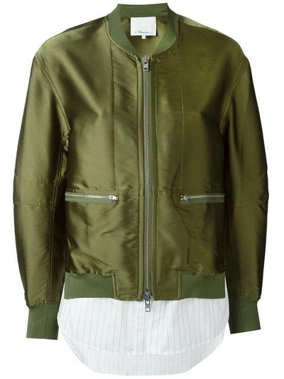 Shop 3.1 Phillip Lim / フィリップ リム Trompe L'oeil Bomber Jacket In Everglade Green