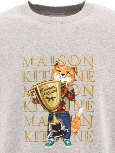 Shop Maison Kitsuné "fox Champion" Sweatshirt In Grey
