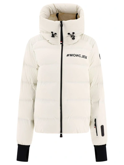 Shop Moncler Grenoble "suisses" Down Jacket In White