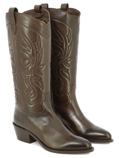 Shop Sartore Texan Boots In Brown