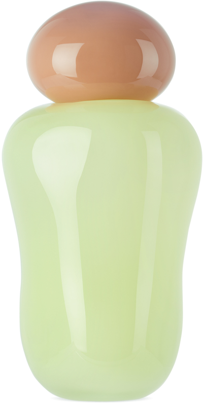 Shop Helle Mardahl Pink & Yellow Bon Bon Medi Vase In Rhubarb & Pear