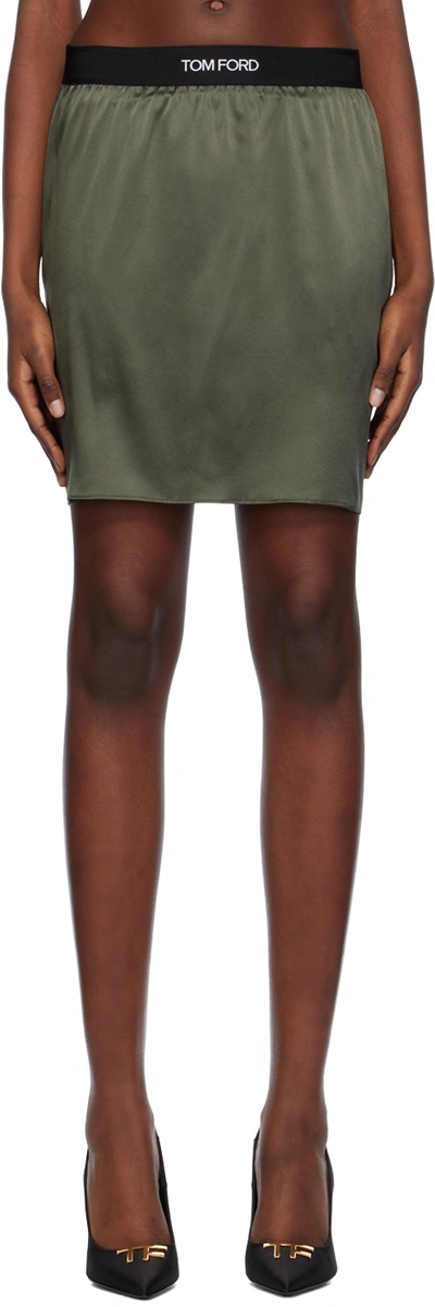 Shop Tom Ford Ssense Exclusive Khaki Miniskirt In Fg819 Olive