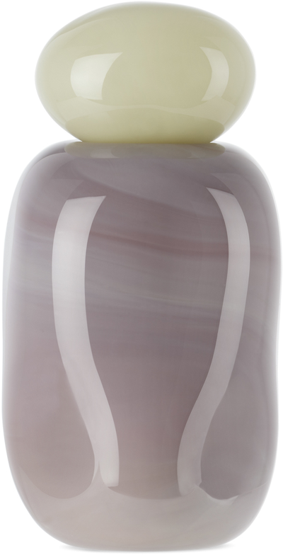 Shop Helle Mardahl Off-white & Purple Bon Bon Medi Vase In Caramel Apple & Plum