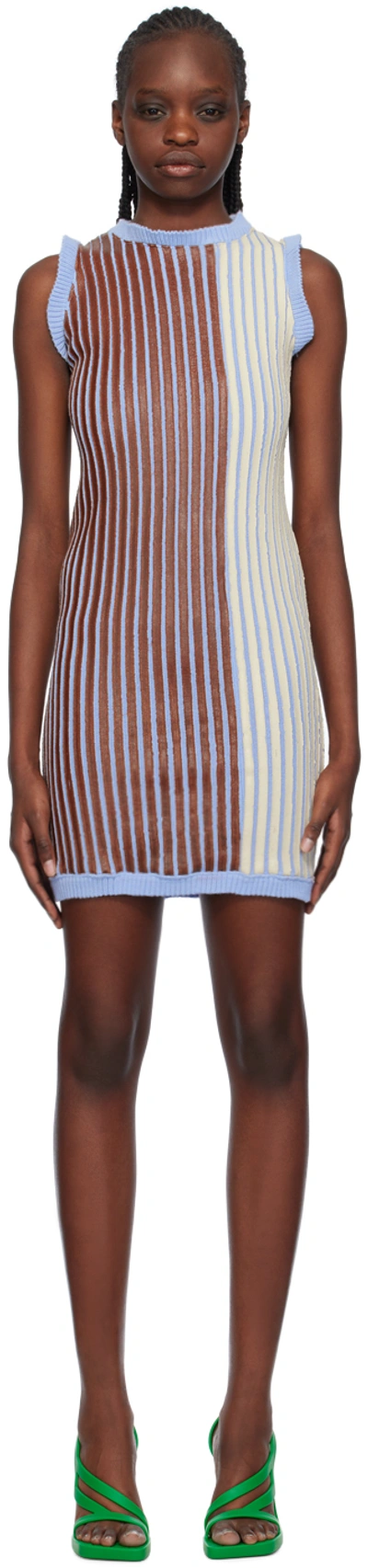 Shop Stanley Raffington Ssense Exclusive Off-white & Brown Minidress In Cream/brown